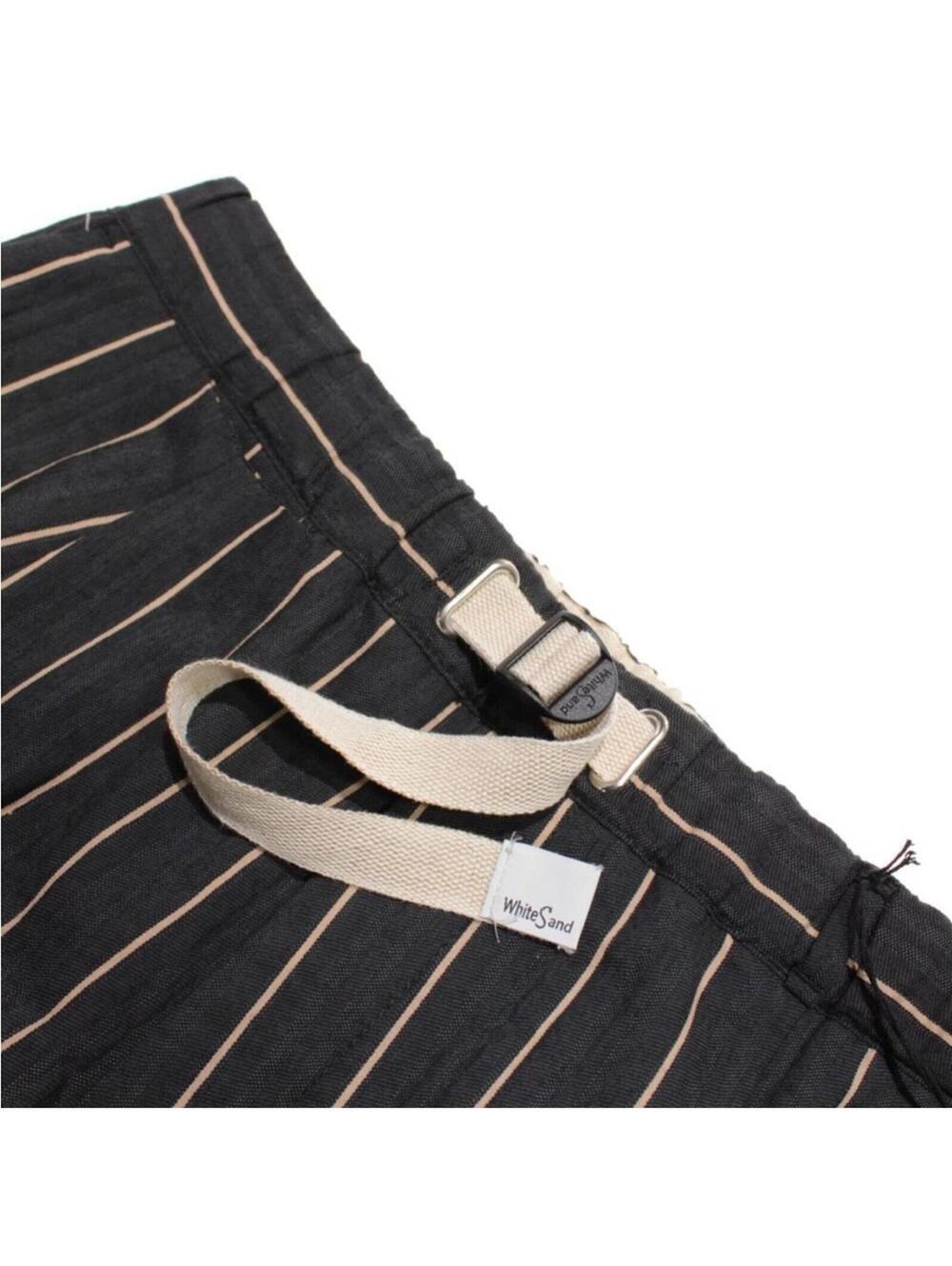 WHITE SAND GARMANY Navy Striped Buckled Trouser Pants EU 48